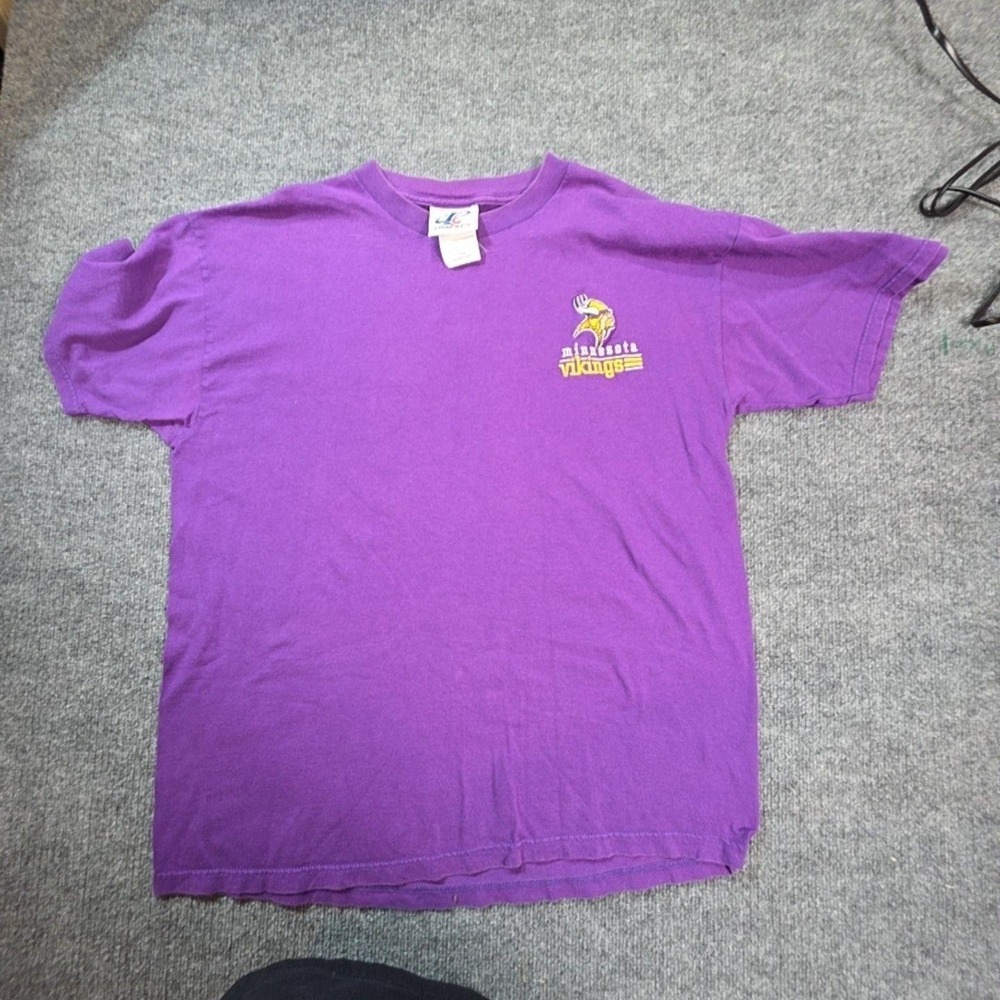 Vintage Minnesota Vikings Shirt Mens Large Purple NFL Football Logo Athletic 90s